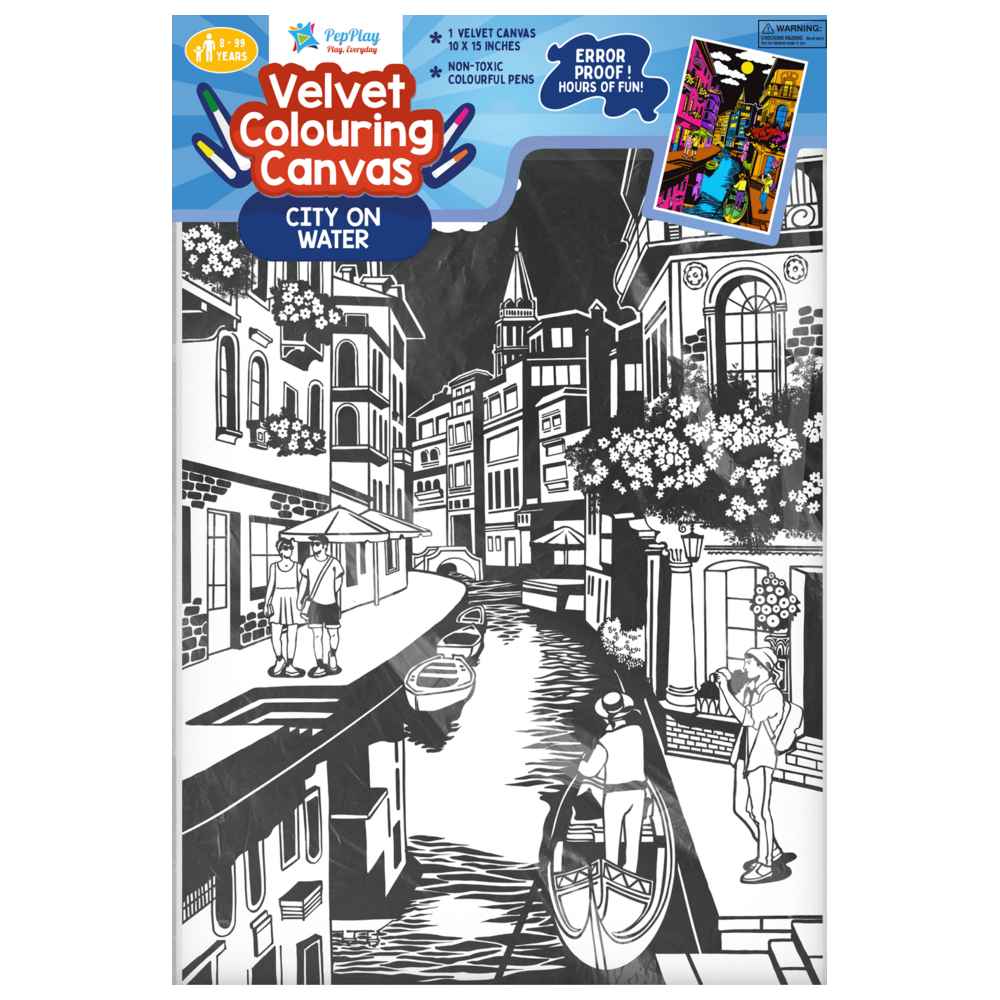 Pepplay - City On Water Velvet Colouring Canvas