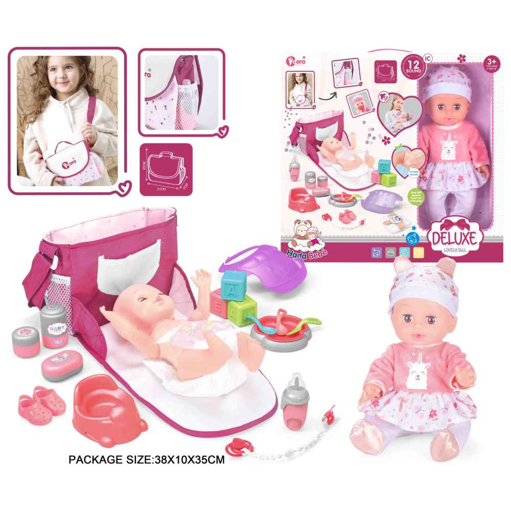 Vdora Dolls - Baby Doll w/ Backpack & Accessories- 16 Pcs