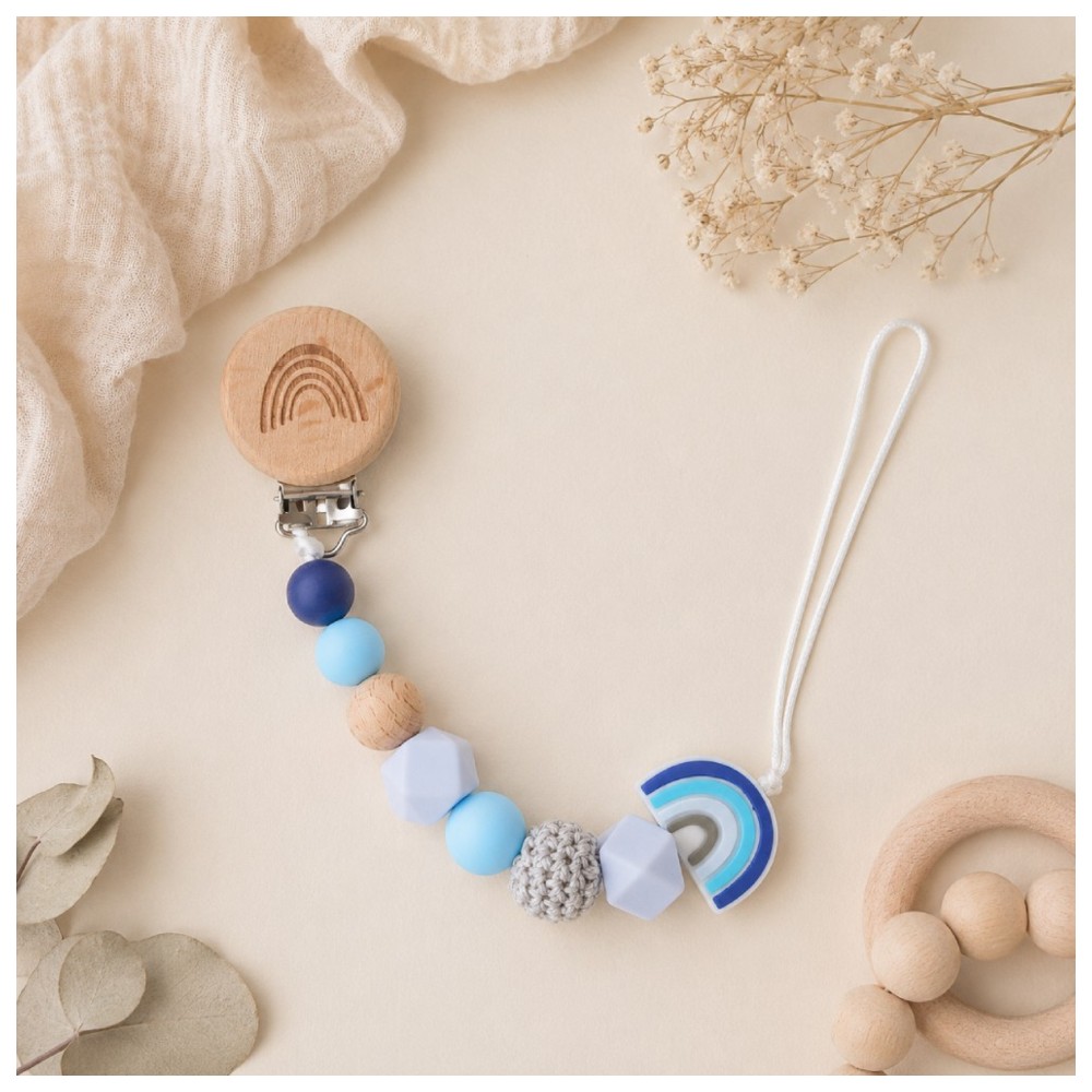 Factory Price - Sandi Rainbow Beaded Pacifier Clip