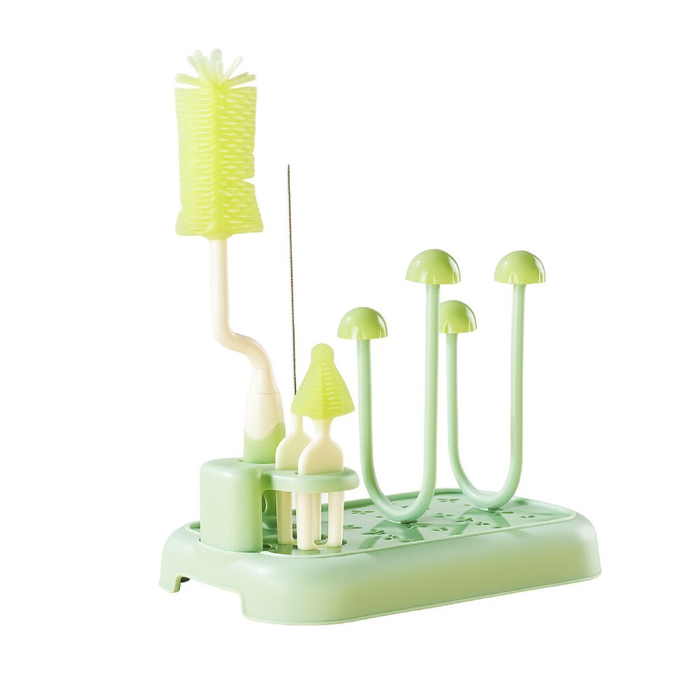Factory Price Baby Bottle Cleaning Brush Set with Drying Rack