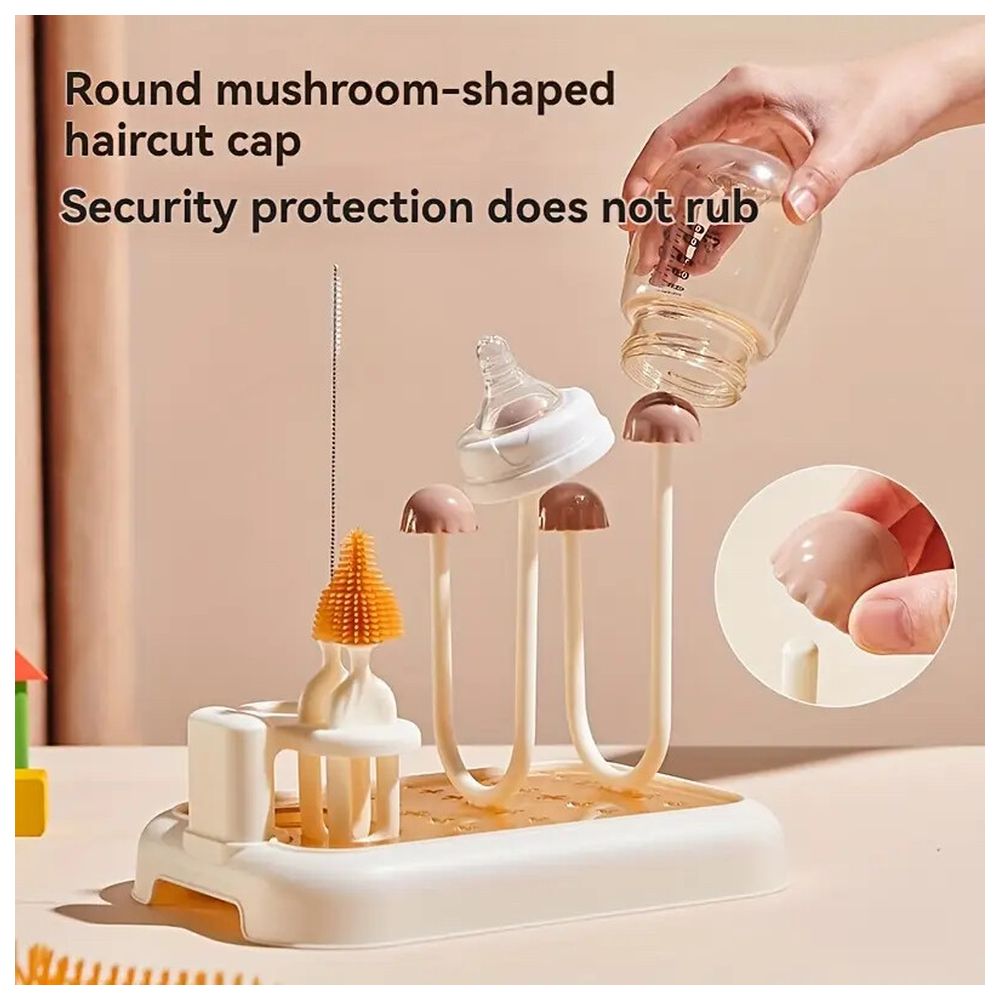 Factory Price Baby Bottle Cleaning Brush Set with Drying Rack