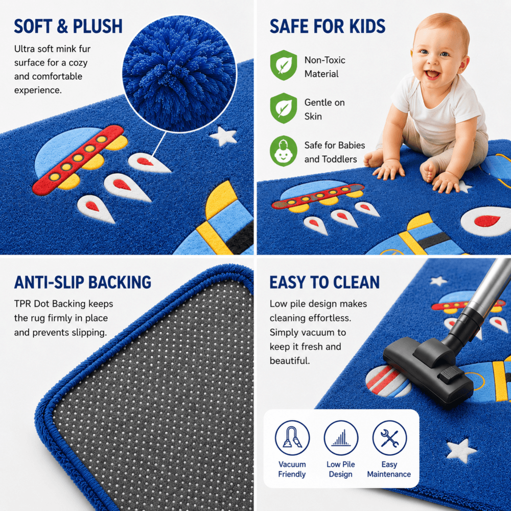 Factory Price - Kid's Space Design Play Mat Rug -160 x 200 cm