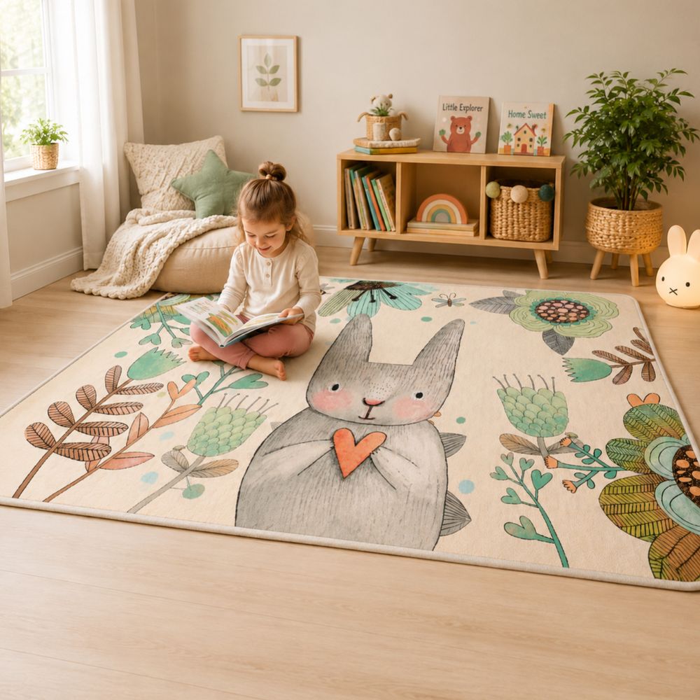 Factory Price - Kid's Cute Rabbit Design Play Mat Rug - 160 x 200 cm