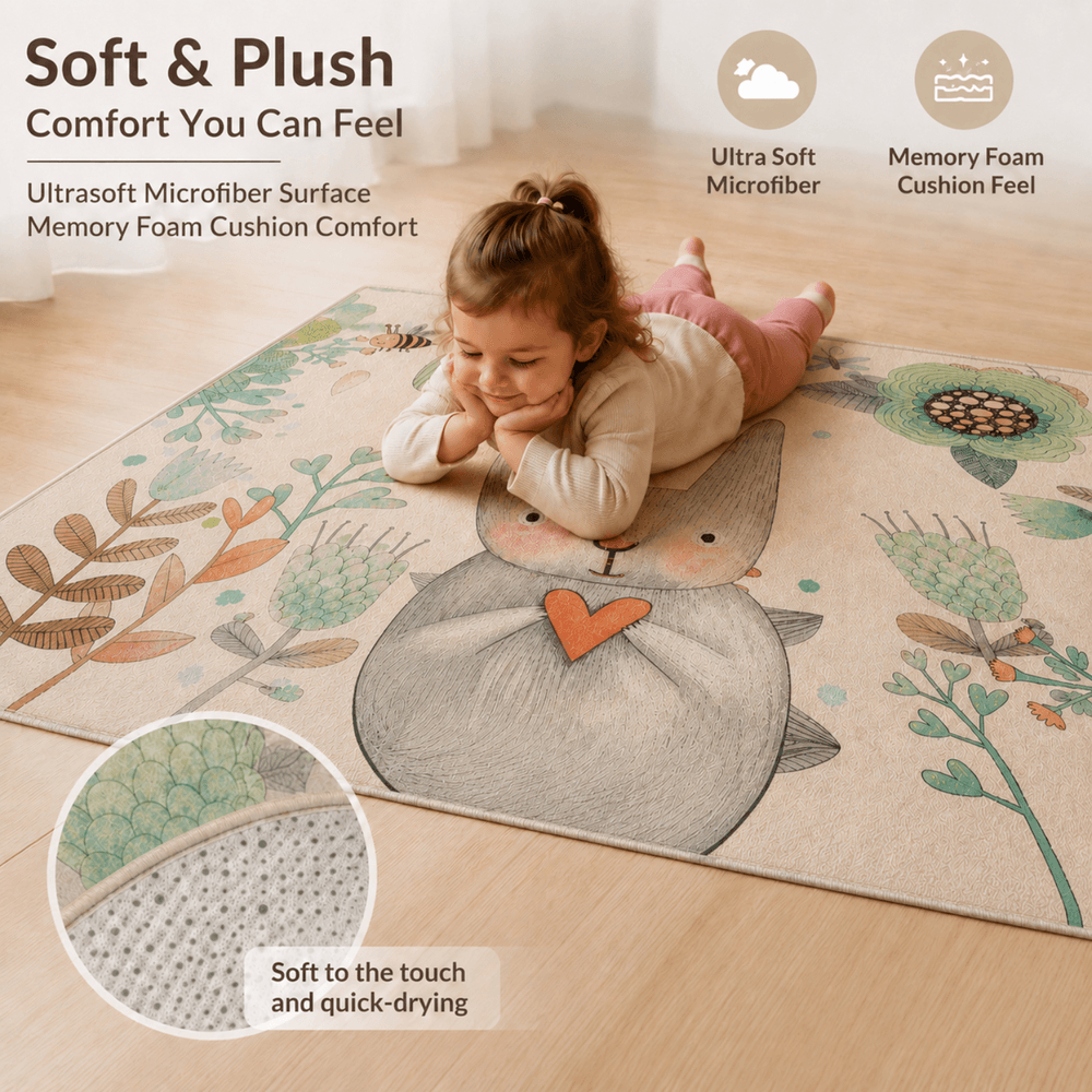 Factory Price - Kid's Cute Rabbit Design Play Mat Rug - 160 x 200 cm