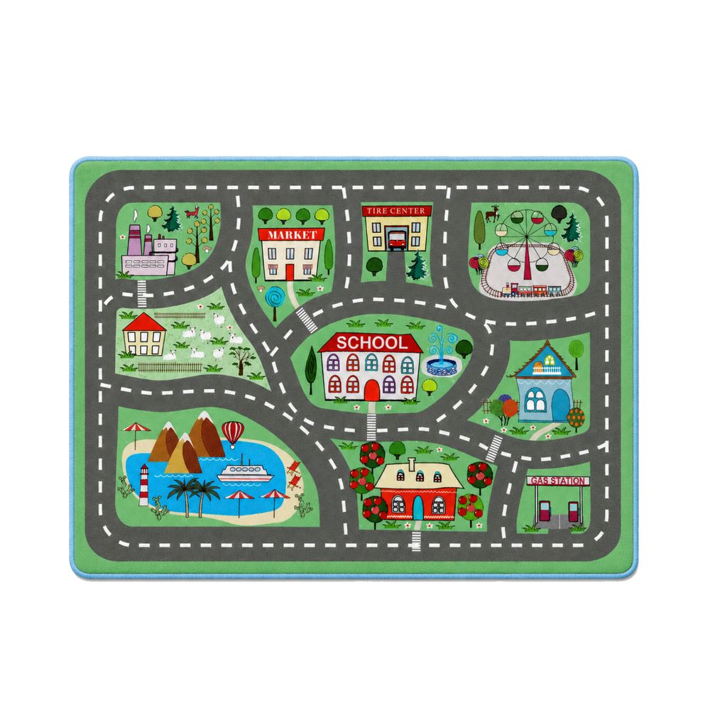 Factory Price - Kid's Interactive City Road Design Play Mat Rug - 160 x 200 cm