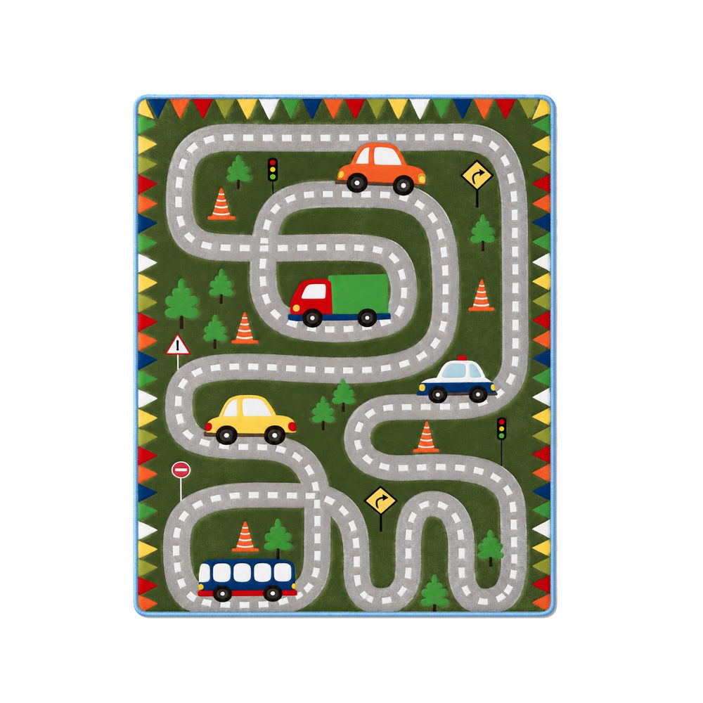 Factory Price - Kid's Race Track Design Play Mat Rug - 160 x 200 cm