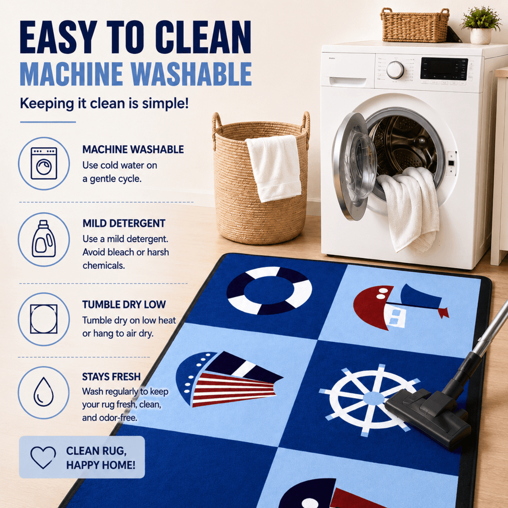 Factory Price - Kid's Sailor Design Play Mat Rug - 160 x 200 cm