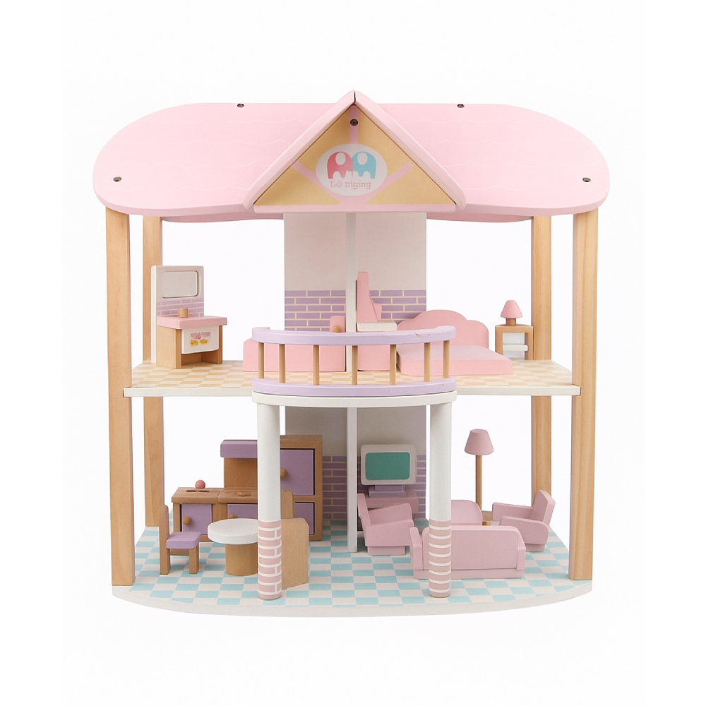 Factory Price - Ava Wooden Realistic Doll-House - Pink