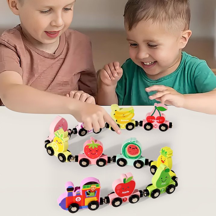 Factory Price - Magnatic Wooden Fruit Montessori Train Set