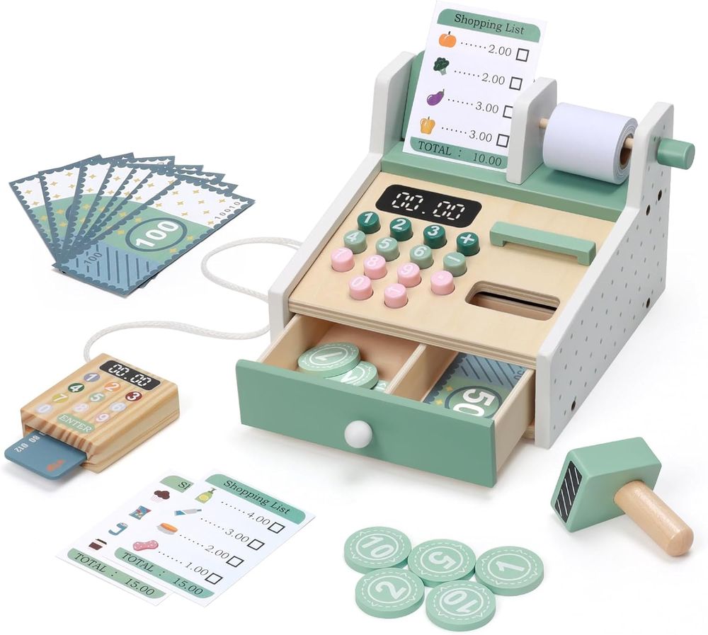 Factory Price -  Wooden Cash Register Pretend Play Set