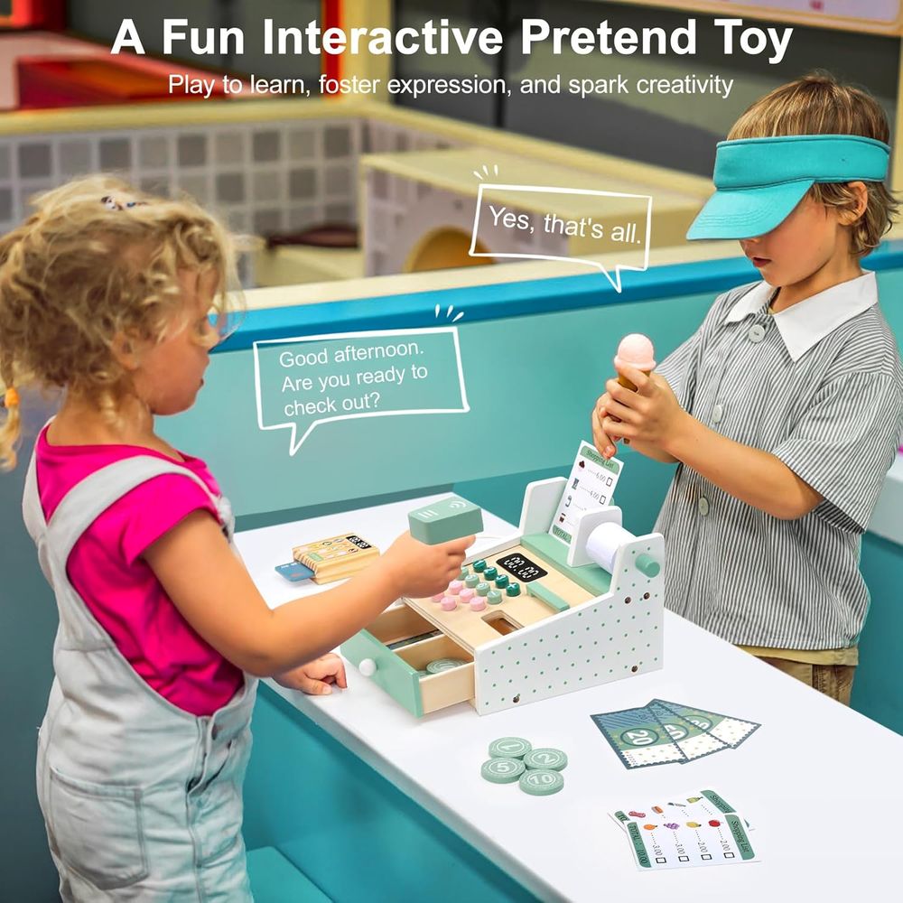 Factory Price -  Wooden Cash Register Pretend Play Set