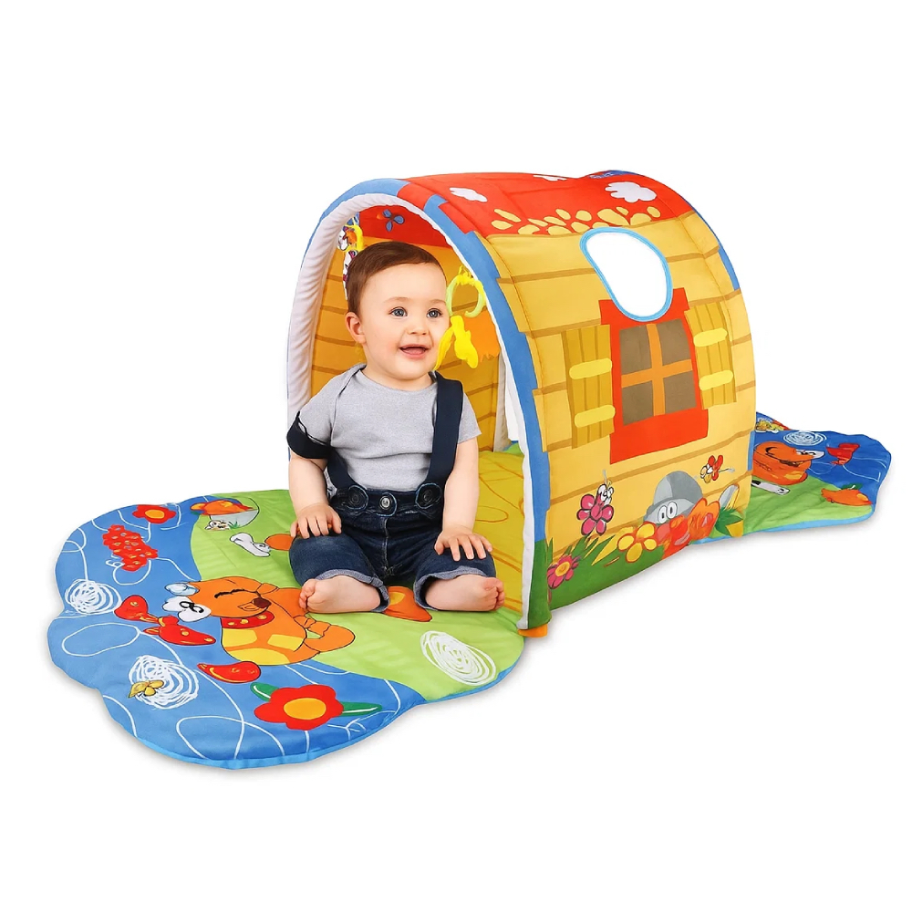 Factory Price - 3 In 1 Activity Tunnel Baby Play Mat - Barn