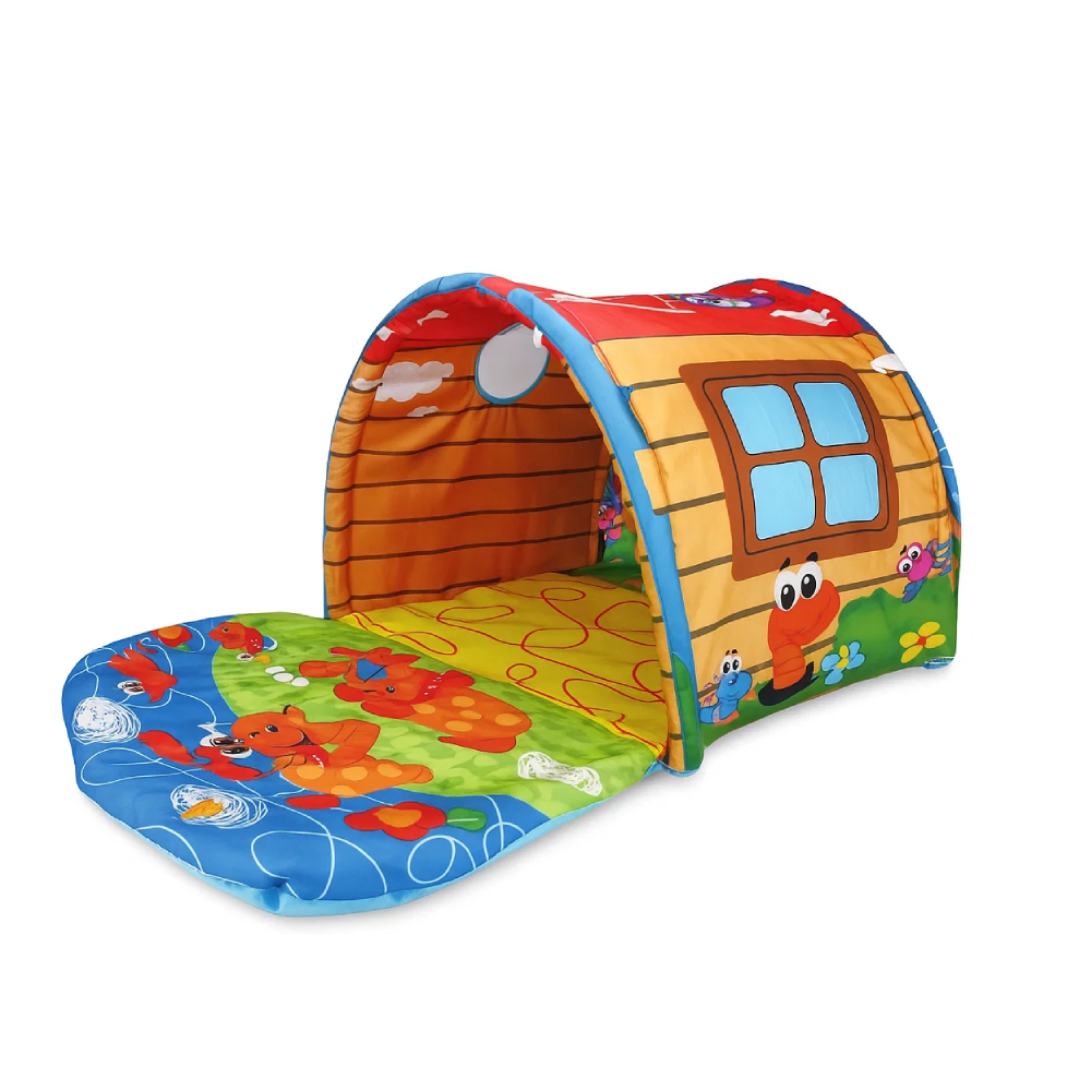 Factory Price - 3 In 1 Activity Tunnel Baby Play Mat - Barn