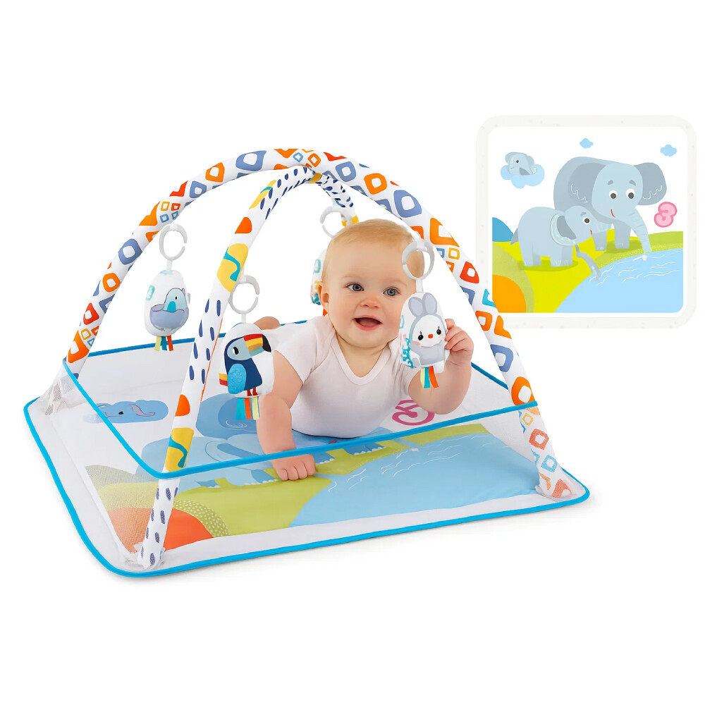 Factory Price Interactive Unicorn Baby Play Mat with Bumper Net