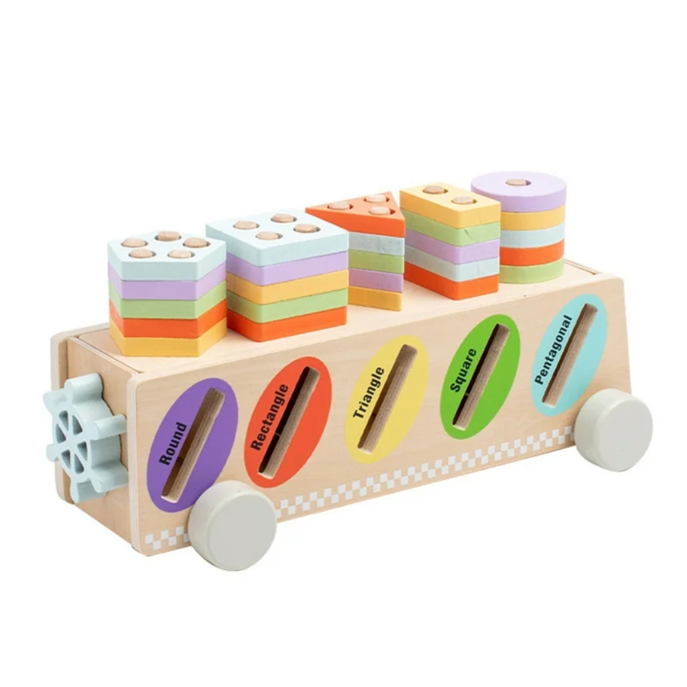 Factory Price - Montessori Multifunctional Wooden Shape Sorter With Color Sticks