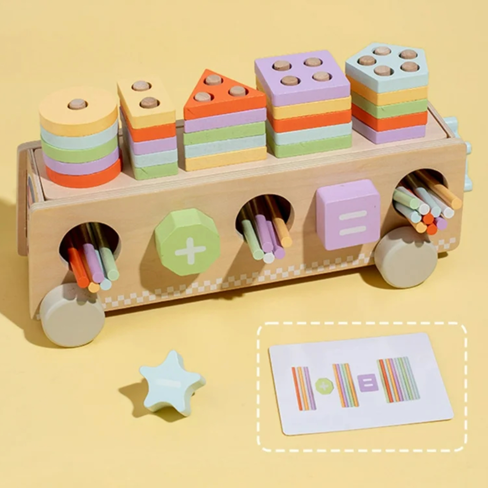Factory Price - Montessori Multifunctional Wooden Shape Sorter With Color Sticks