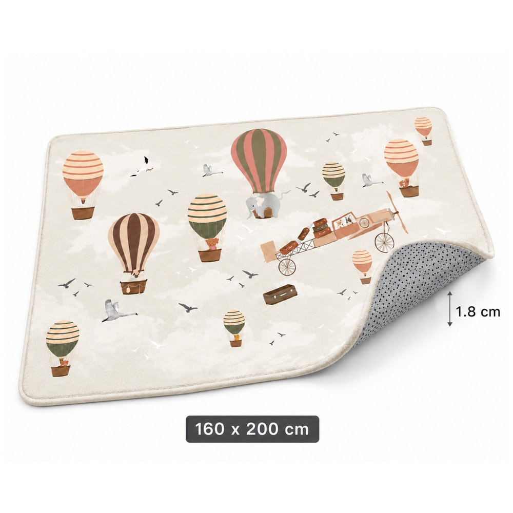 Factory Price - Hot Air Balloon Kids Cushion Play Mat - 160 x 200 cm