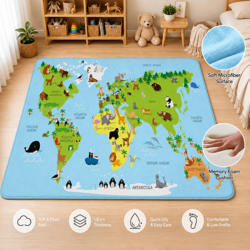 Factory Price - Kid's World Forest Design Play Mat Rug - 160 x 200 cm