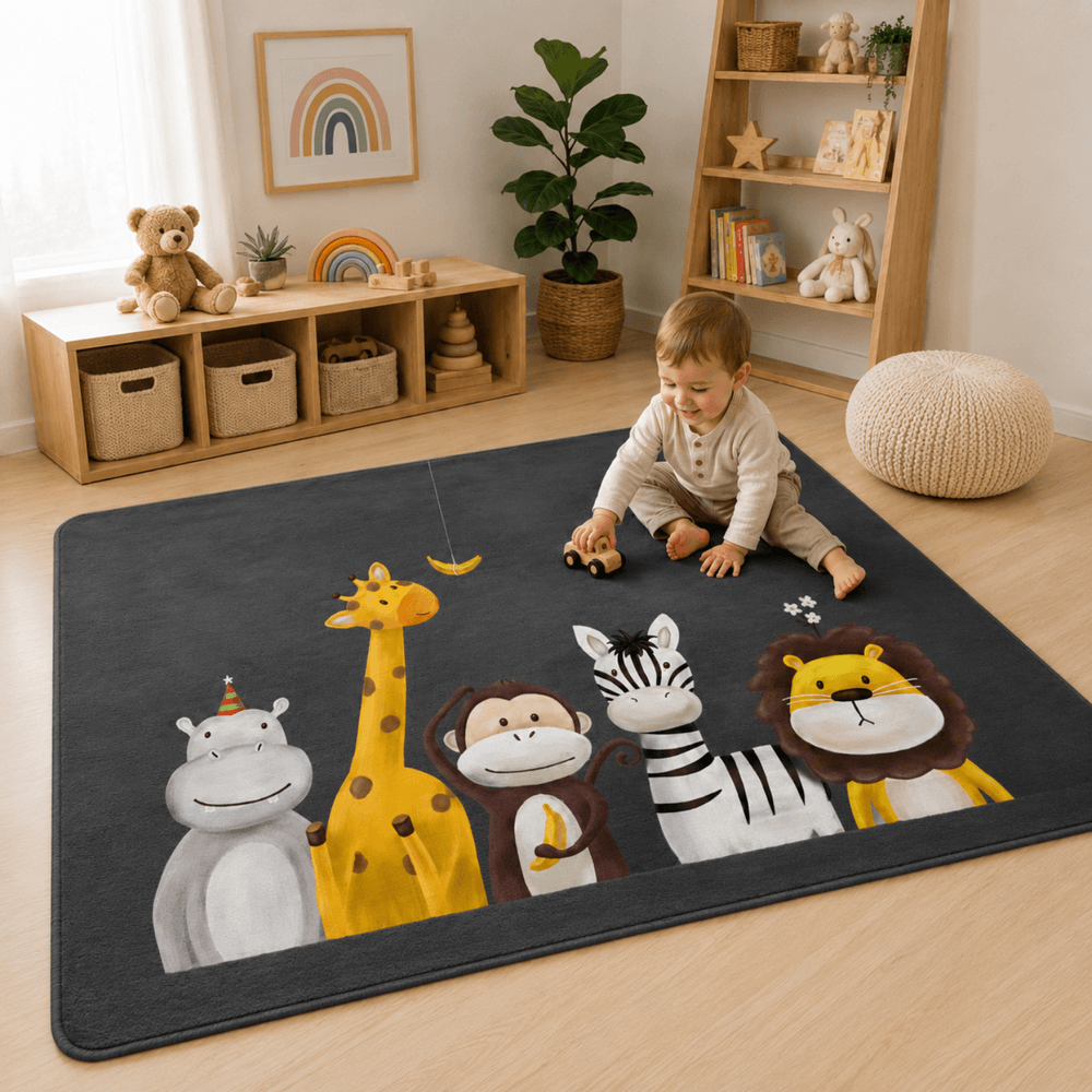 Factory Price - Kid's Animal World Play Mat Rug - 160 x 200 cm
