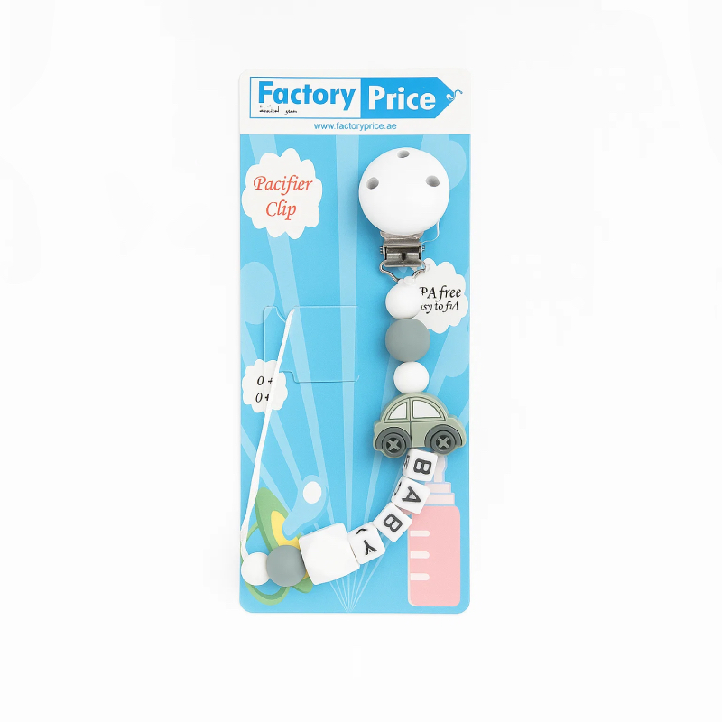 Factory Price - Car Silicone Pacifier Clip - Grey
