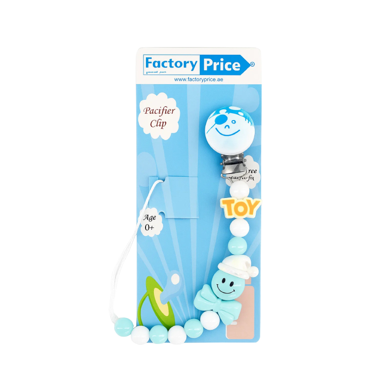Factory Price - Finn Wooden Pacifier Clip - Blue