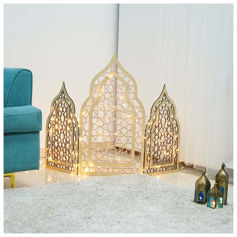 HilalFul - Wooden Trio Mosque Display - Beige