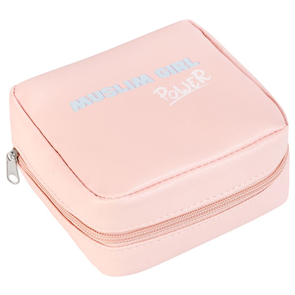 HilalFul - Muslim Girl Power Printed Sanitary Pouch - Pink