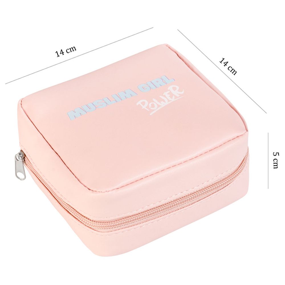 HilalFul - Muslim Girl Power Printed Sanitary Pouch - Pink