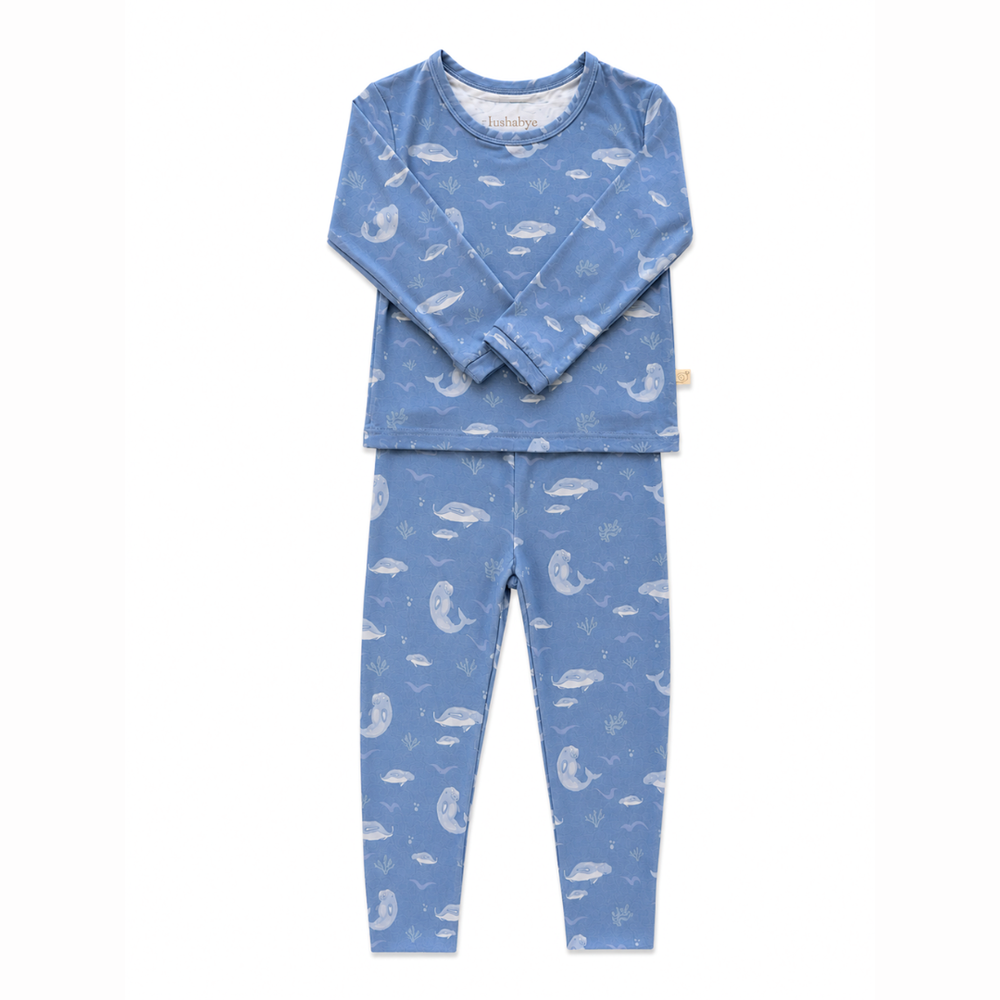 Hushabye - 2pc-Set - Boy's Dugong Printed Pyjama Top & Pants - Blue