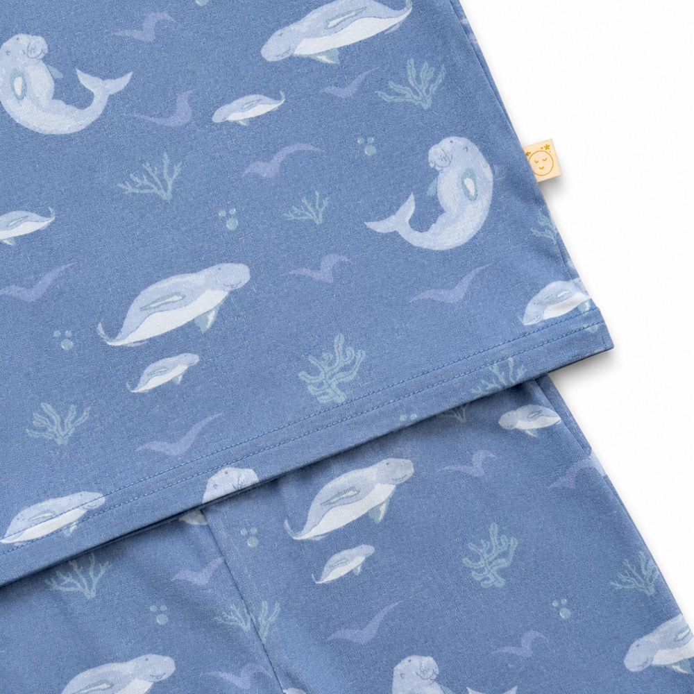 Hushabye - 2pc-Set - Boy's Dugong Printed Pyjama Top & Pants - Blue