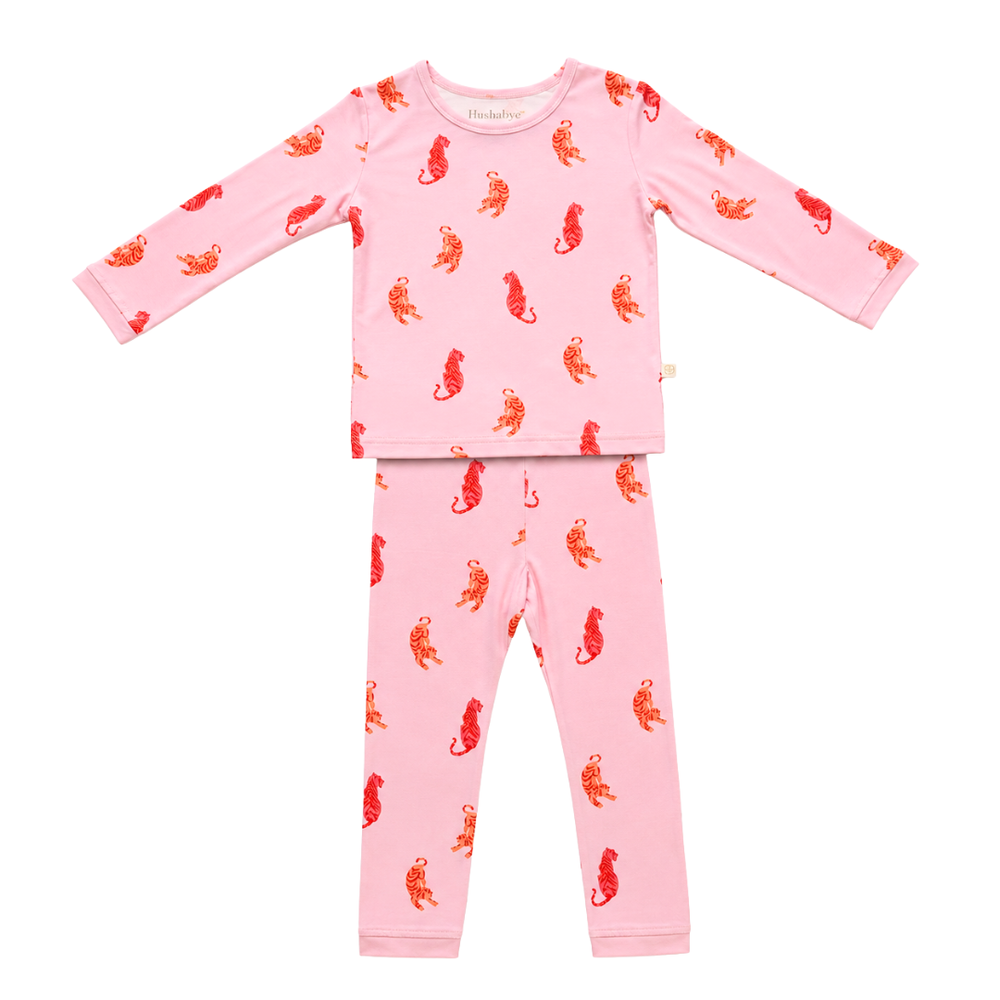 Hushabye - 2pc-Set - Tiger Printed Bamboo Pyjama Set - Pink