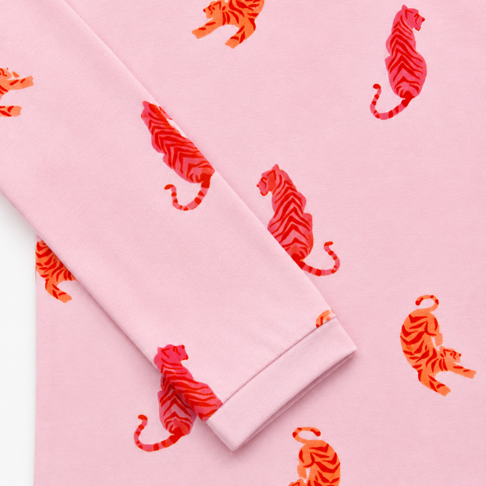 Hushabye - 2pc-Set - Tiger Printed Bamboo Pyjama Set - Pink