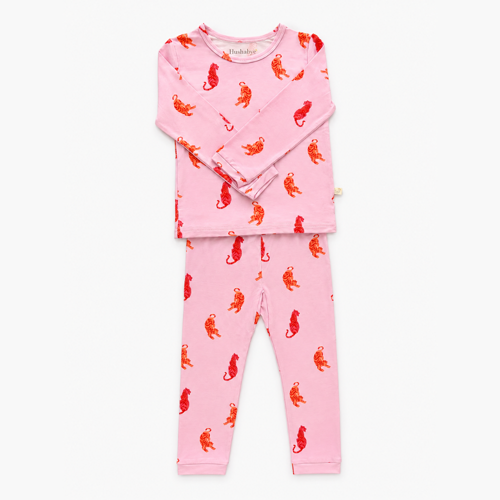 Hushabye - 2pc-Set - Tiger Printed Bamboo Pyjama Set - Pink