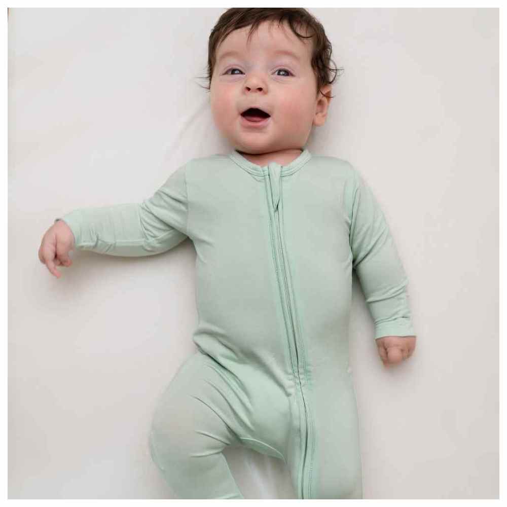 Hushabye Organic Bamboo Sleepsuit Light - Sage