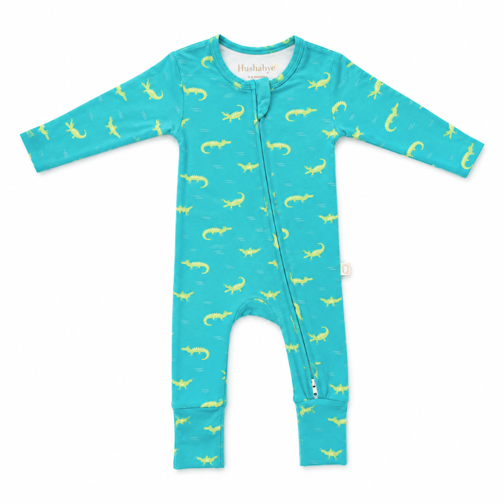Hushabye Zippered Bamboo Sleepsuit Crocodile - 3 Pcs