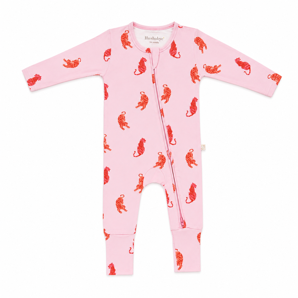 Hushabye Zippered Bamboo Sleepsuit Tiger - 3 Pcs