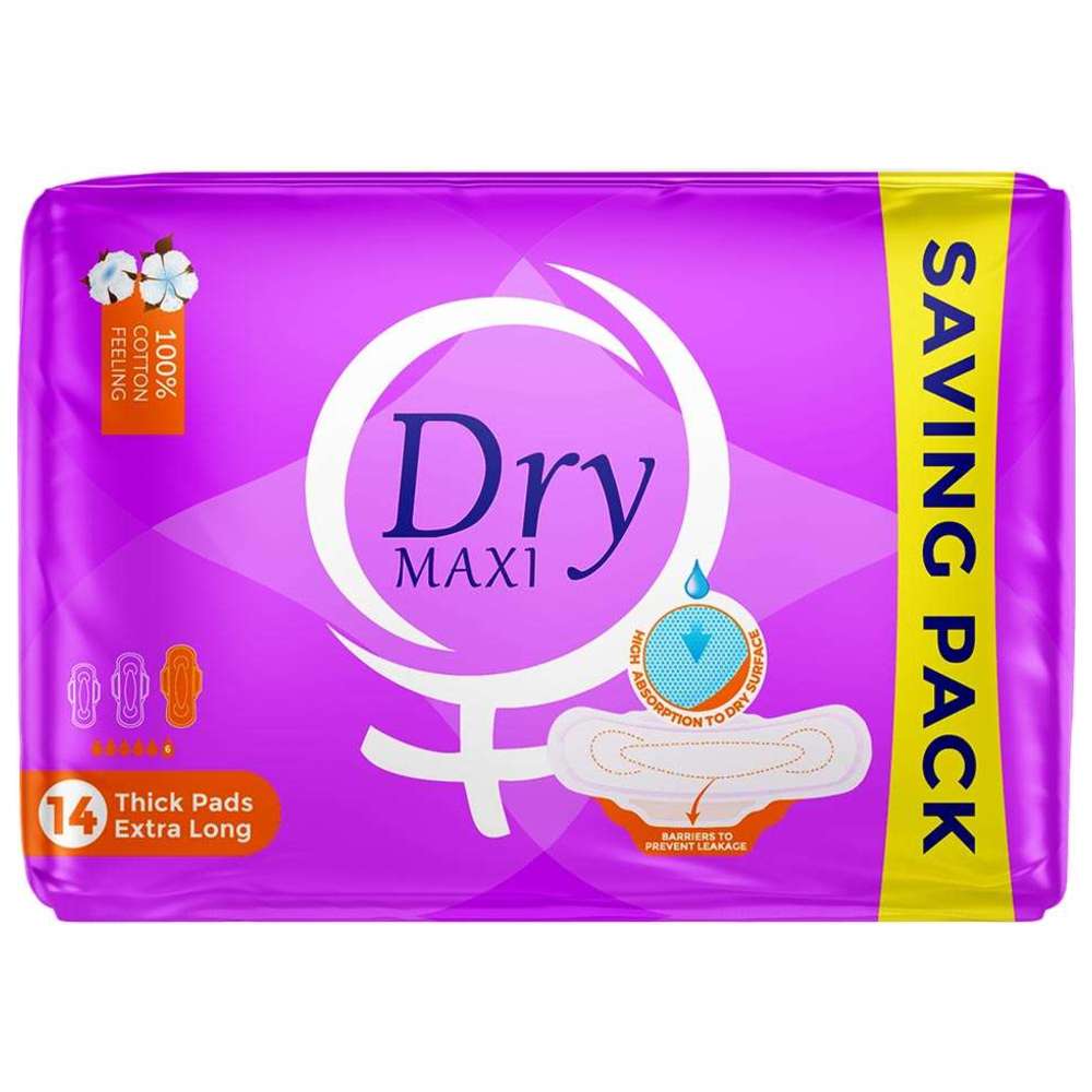 Dry - Maxi Pads - Extra Long - 14 Pcs