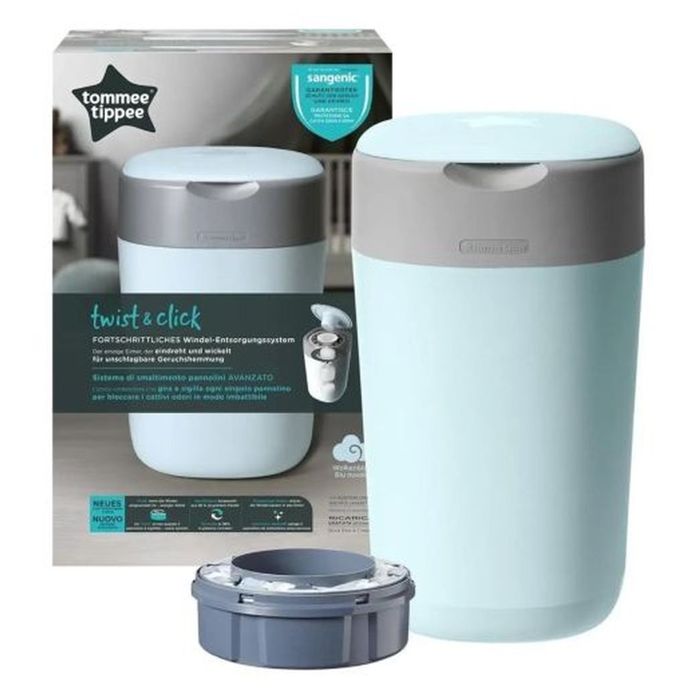 Tommee Tippee - Twist And Click Advanced Nappy Disposal Bin - Blue