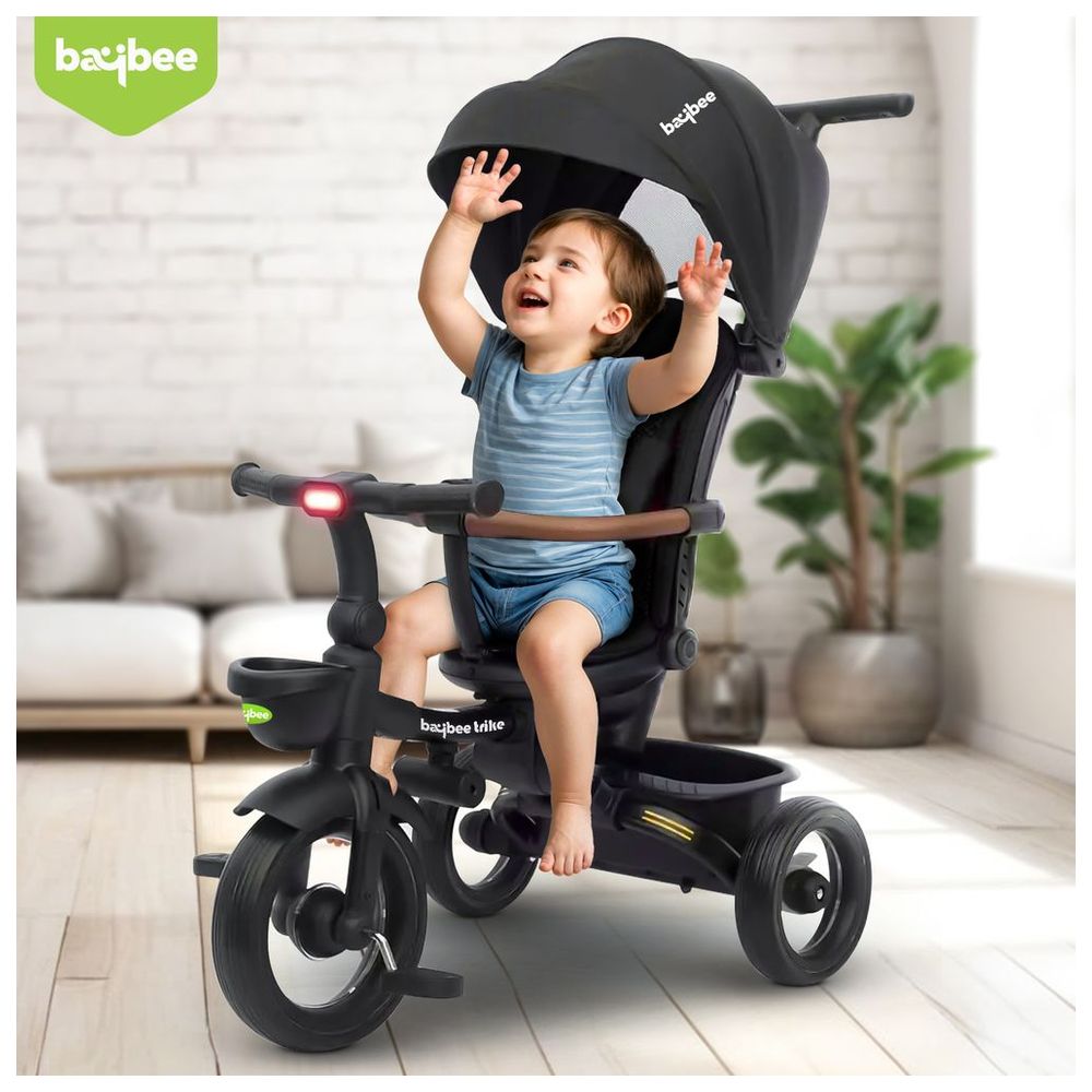 Baybee - Cozy 7-in-1 Convertible Tricycle For Kids - Black