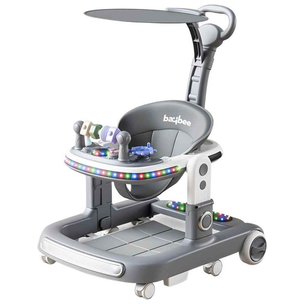 Baybee - 2-in-1 Versatile Push Baby Walker - Grey