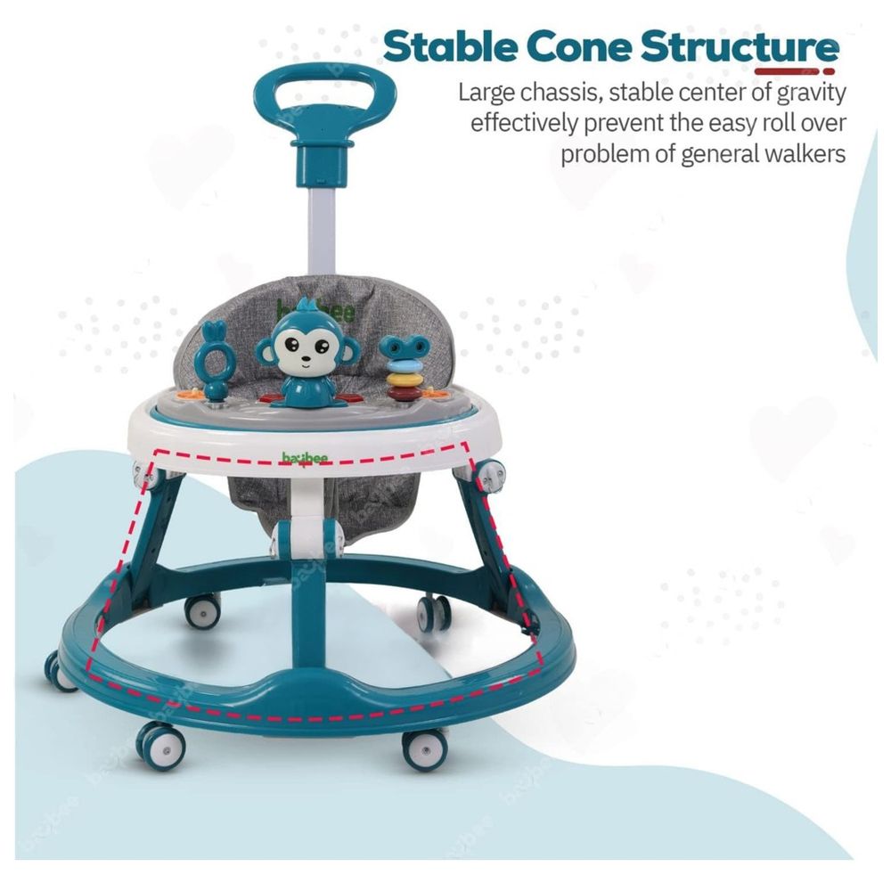 Baybee - Drono Pro Baby Walker With Parental Handle & Toy Bar - Blue