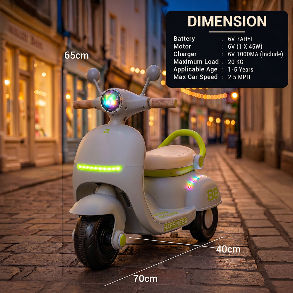 Baybee - Kids Whizzi Electric Ride-On Scooter