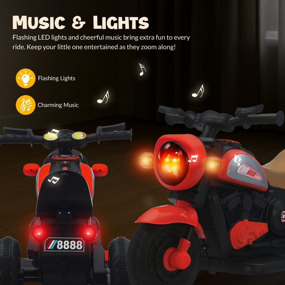 Baybee - Kids Battery Operated Ride-On Bike With Light And Music  - 12 V