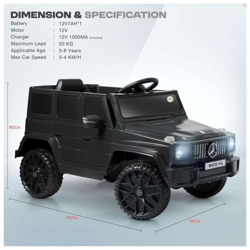 Baybee - Mercedes-Benz Raptor Battery Operated Ride-On Jeep - Black