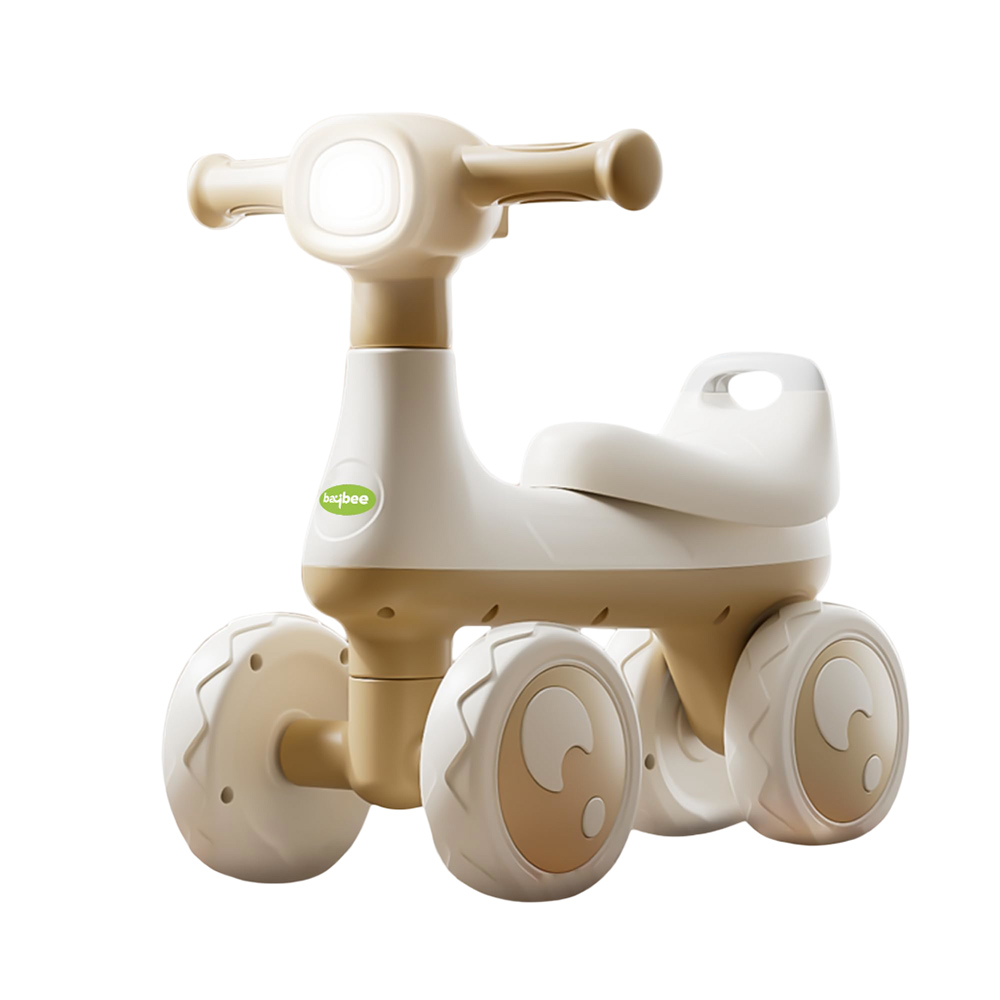 Baybee - Wiggle Baby Ride-On Car - White/Beige