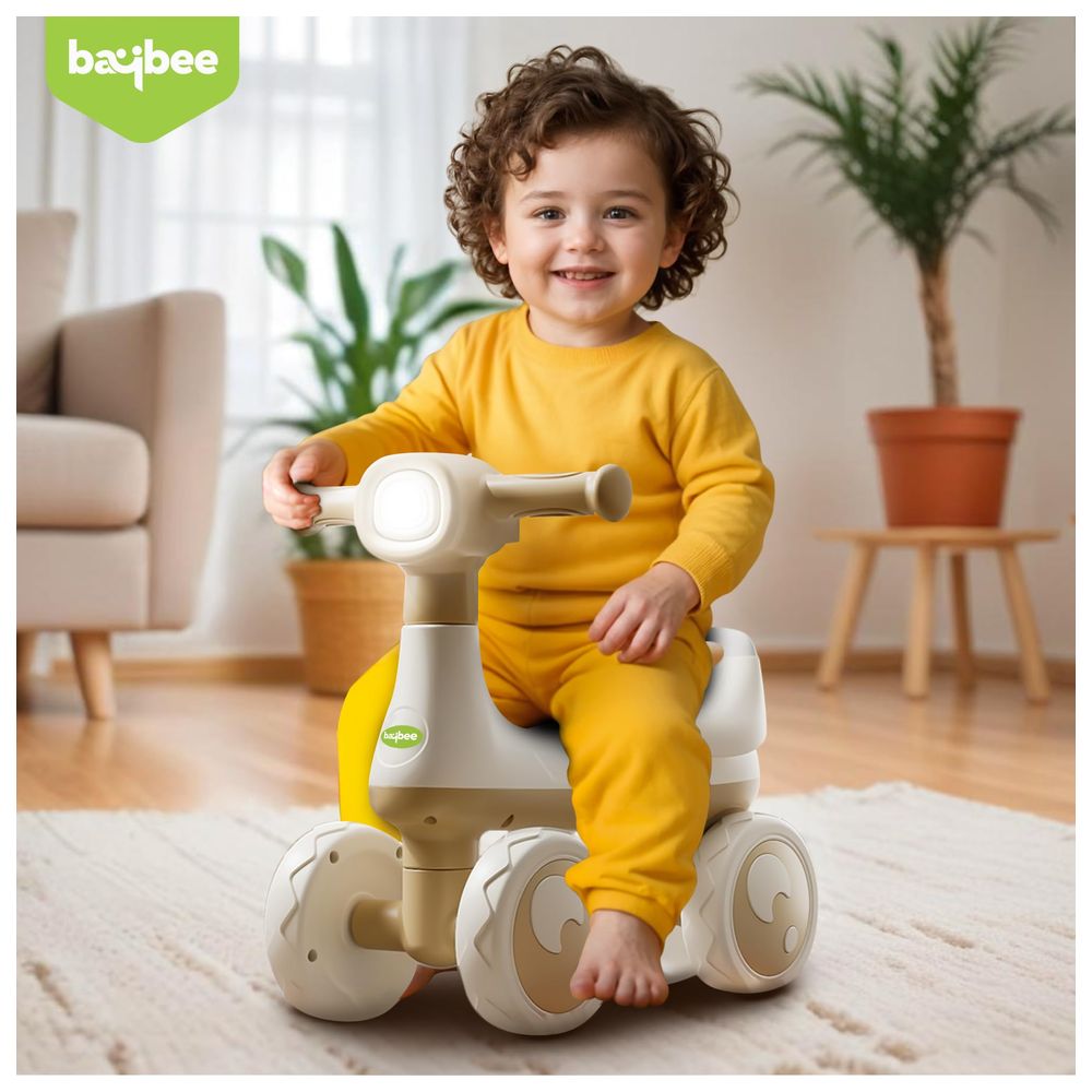 Baybee - Wiggle Baby Ride-On Car - White/Beige