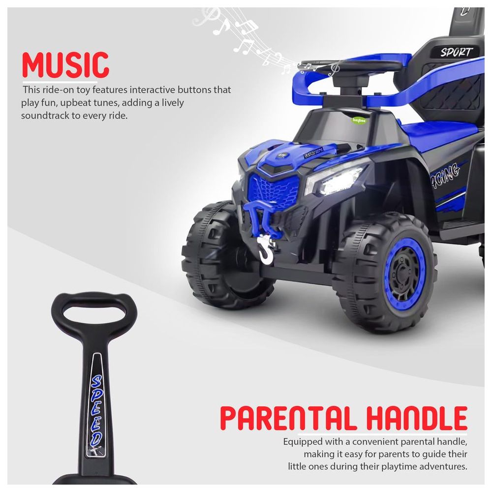 Baybee - Monster 2-in-1 Baby Ride On Push Car - Blue