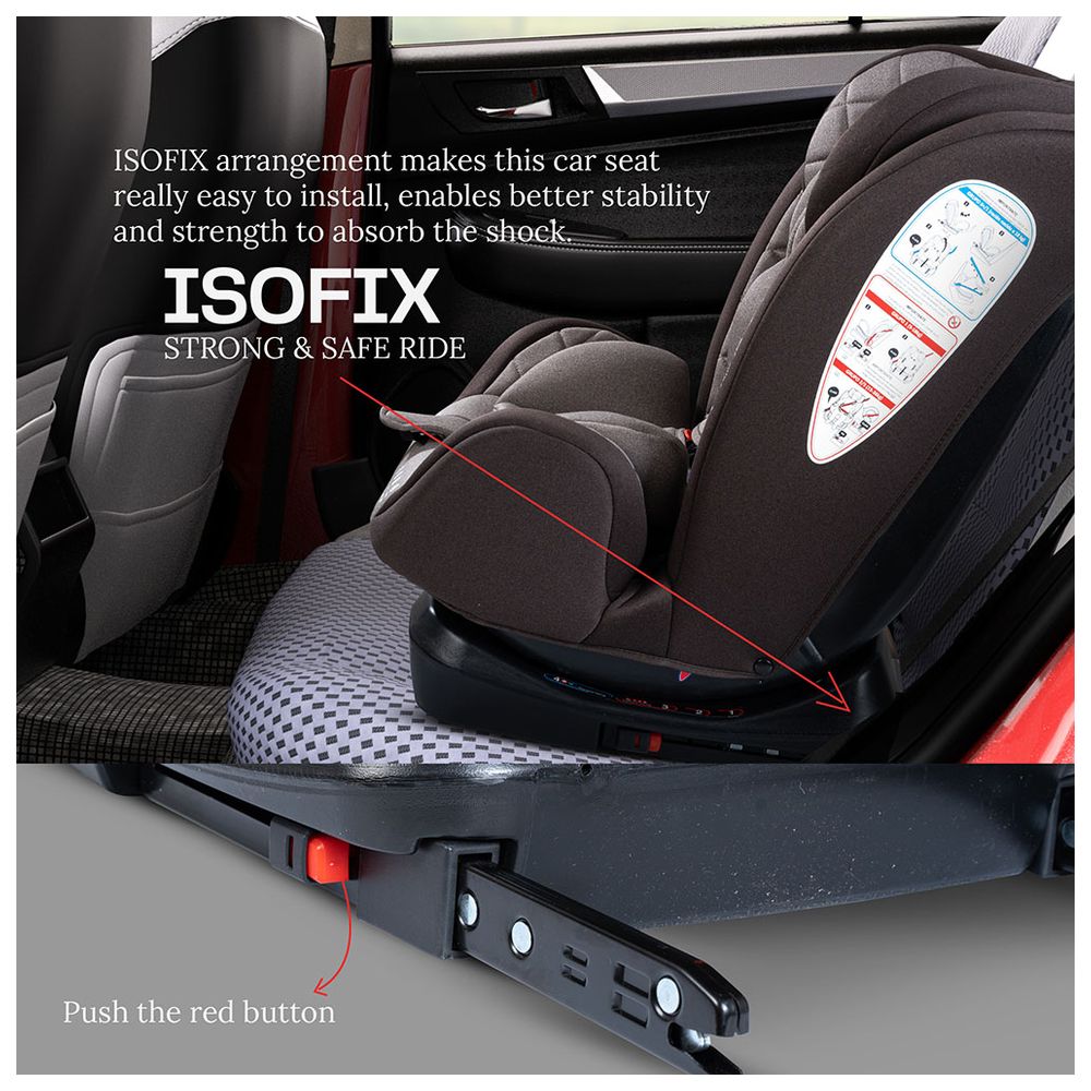 Baybee - Convertible Baby Car Seat With Isofix - Grey