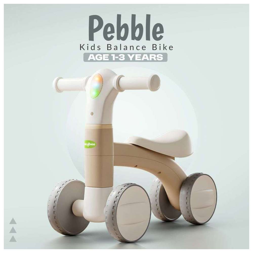 Baybee - Pebble Kid's 4-Wheels Balance Bike - Brown