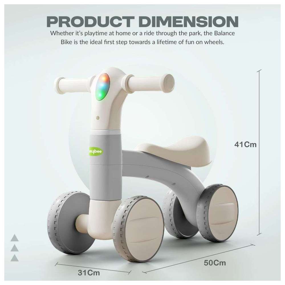 Baybee - Pebble Kid's 4-Wheels Balance Bike - Grey